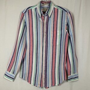 J.Crew Baird McNutt Irish Linen Shirt Multicolor Stripe Size S